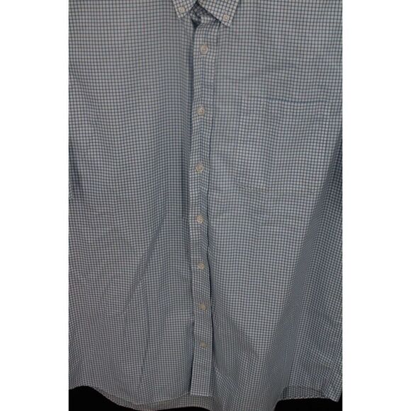 Duluth Trading Co Mens Shirt Size L Tall Button Down White Blue Check Cotton - Picture 4 of 8